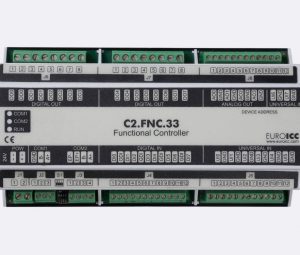 PLC Controller for Guest Room Management System, Smart Hotel Control and Home Automation - BACnet programmable functional controller BACnet PLC – C2.FNC.33 designed for wide range of building automation and guest room management system tasks -8 relay outputs, 8 digital inputs, 4 analog outputs, 8 universal inputs