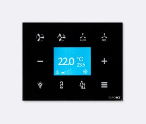 Smart Programmable Intelligent wall touch panel for Guest Room Management System, Smart Hotel Control, Home Automation and Building Automation - RD.RDA.11 - Customizable Intelligent Room Thermostat designed for wide range of Building Automation and Guest Room Management System tasks